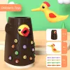 Montessori Baby Wooden Toys Magnetyczne Woodpecker Łapanie robaków karmiących gier wędkarski Zestaw Edukacyjny dla dzieci Prezent urodzinowy