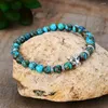 Bracelets de charme Fashion Turquoise Bracelet Bracelet Naturel Stone Beded Elastic For Women Men Gift Bijoux