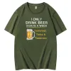 Piję tylko piwo 3 dni wczoraj wczoraj jutro zabawne zabytkowe graficzne koszule T-shirty T-shirty męskie ubranie