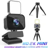 Webcams HD 1080p Comparable 2K 4K avec ring léger et trépied webcam couvre 3 couleurs luminosité réglable pour l'ordinateur portable macbook pc streaming