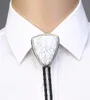 Bolo Krawatte für Mann Frauen handgefertigt westliche Kunst Indische Leichtmetall -Krawatte Dreieck Naturel Stone 2010286016268