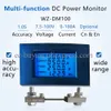 DC7.5-100V 20A/50A/100A LCD LCD Medidor de energia de energia do medidor de energia Multímetro Voltímetro com shunt monitor wz-dm20/dm50/dm100