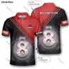 Anpassat namn Red Billiard Pool 8 Ball 3D Printed Men Polo Shirts Male Lapel Tshirt Unisex Summer TurnDown Collar Tee Female Top-3