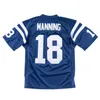 Dikişli Futbol Formaları 18 Peyton Manning 19 Johnny Unitas 88 Marvin Harrison 87 Reggie Wayne Mesh Mirası Emekli Retro Klasikler Jersey Erkek Kadın Gençlik S-6XL