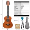 Hanger Aklot 8 String Ukulele Tenor Mahogany 26 Inch 18 Frets Hawaiian Guitar w/ Bag Strap Strings Picks for Gifts Music Lover