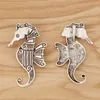 5 Pieces Tibetan Silver Large Open Seahorse Hippocampus Life Horse Charms Pendants for Necklace Jewellery Making Finding