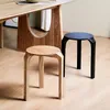 Home Furniture Nordic Creative Solid Wood Stool Modern Minimalist Round Stool Dining Bench Bedroom Dressing Stool Mobile Seat