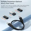 Toocki 4 w 1 USB C do USB C kabel PD 60W Szybkie ładowanie danych dla iPhone'a Xiaomi typu Cable mikro z pojemnikiem pamięci masowej uchwytu