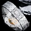 15407 Diamonds Mens Watch Watch Double Balance Wheel OpenWorking Dial Автоматическое из нержавеющей стали сапфировые хрустальные наручные часы 41 мм