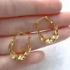 Dangle Earrings RUIYI Real 18K Gold Drop Woman Twisted Elliptical Earring Pure Au750 Minimalize Design Fine Jewelry Luxury Wedding Gift