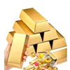 Gift Wrap 500Pcs Gold Bars Box Pirate Theme Golden Foil Treasure Brick Paper Boxes Chocolate Candy Packaging Kids Birthday Decor