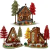 Vista para a rua Triângulo Floresta cabine Treehouse Blocks City Creative Idéias Florest Villa Hut Brick Model Toys Kid Gift MOC