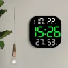 Arylische LED Digitale Wanduhr Temperatur Datum Tag Display Wecker mit Fernbedienung für Wohnzimmer Schlafzimmerdekoration