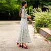 Basic Casual Dresses PB ZA 2024 Spring New Womens Wear Elegant Casual Versatile Slim Fit Ultra Thin and Long Print C240411