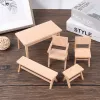 1:12 Dollhouse Miniature Dining Table Table Chaise Banc Fulchair Mobilier de style Europe