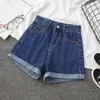 Kobiety w połowie pasa dżinsowe mini dżinsy mini dżinsy krótkie spodnie Mujer wiosna lato luźne luźne wygodne Cortos Streetwear 240411