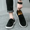 Casual Shoes Men Retro Loafers Spring Autumn Comfortable Sneakers Round Head Shallow Mouth Driving Reverse Suede Board