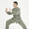 ملابس الكونغ فو موحدة الملابس الصينية التقليدية الأكمام طويلة Wushu taichi الرجال kungfu بدلة موحدة الزي الرسمي tai chi ممارسة الملابس