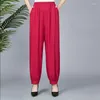 Women's Pants Primavera Estate Pantaloni Larghi Vintage Stampati Pendolari Elastici Alta Abbigliamento Femminile Tasche Moda Z59