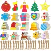 10pcs inacabados de ornamentos de madeira de Natal em branco pingentes fatias de madeira com barbante de juta artesanato para decoração de árvore de Natal DIY