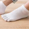 Men's Socks 5 Pairs Solid White Black Toe Spring Summer Thin Cotton Mesh Breathable Casual Short With Toes Man Five Finger Sox