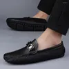 Casual schoenen Zomer Hollow Out Loafers Men Male Boat 2024 Lederen Flat Man Mocasins Mens Driving Shoe Slip on Flats