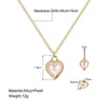 Boucles d'oreilles de collier Set Gold / Silver Pearl Jewelry Love 3 pièces Pendre Pendant