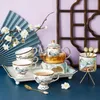 Tee-Sets 0161Gglass Teekanne Keramik Tee Wärmer Heizung Basis-Set Kaffeeherdanzug Blütentopf mit Infuser-Hitze-resistierendem Teaset-Kesselkessel