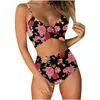 Menas de banho feminina Mulheres 2024 Mulher de luxo 2 PCS Push up Fashion Fashion Beach Wear Camis Floral Split Suits Bathing Suits