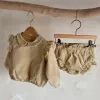 0-3 år gamla babykläder våren och hösten liten doft cardigan långärmad toppar shorts kostymer bekväma kappdräkter
