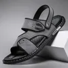 Milikuyou Men Sandals Pu Skórzane buty Summer Rozmiar męski kapcie czarne 240409