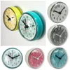 Mini relógio de parede de otário banheiro anti-neblina relógios de parede à prova d'água de cozinha banheira pequena mesa de quartzo clock home decoração