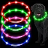 LED -glödande hundkrage USB -uppladdningsbar lysande ljus upp hundkrage, blinkande ljus för valp Small Medium Large Dogscats