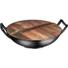 32cm Wooden Wok Lid,Round Natural Lid For Pot Pan Skillet Cover Kitchen Accessories Frying Skillets Covers