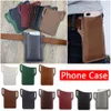 Draagbare PU lederen portemonnee mobiele telefoon ring holster kast riem vintage pack taille tas riem clip telefoon holster bouch taspackage