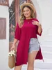 Basic Casual Dresses Oversized Loose Blouse for Women Long Sleeves Side Slit Tops Monochromatic Casual All-Match Plus Size Spring Autumn 2023 L49