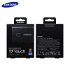 Drives Samsung 2TB portátil SSD T7 Touch 2TB USB 3.2 Gen 2 TypeC Estado sólido de estado sólido TIPO DIVERTIME