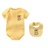 Clothing Sets Jumpsuits Baby Girls Designer Letter Jumpsuit Babies 100% Cotton Clothes Short Sleeve Infant Toddler Onesies SDLX LUCK