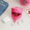 Sacs cosmétiques Soft Plux Coin Purse avec porte-clés Fashion Pink Student Money Key Earphone Rangement Sac Organisateur Pendants Cadeaux