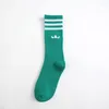 Men's Socks Fashion High Tube Sports Men And Women Cotton Wild Ins Striped Sock2024