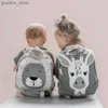 Zaino con zaino per bambini di 3-8 anni Borse per ragazzi e ragazze zaino in stile Nordic Cartoon Animal Animal Snack Boy Borsa di stoccaggio Backpack Baby Y240411