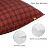 Oreiller plaid rouge Christmas tai-tai-tai-taignage Polyester Cover Decorative Retro Throw Case Home Zippered 45x45cm