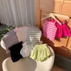 Clothing Sets Summer Korean Children's Set Kids Girl's Striped Tank Top Flower Bud Shorts Toddler Baby Two Piece Outwear