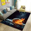 Tapis de basket-ball 3D grand, tapis de tapis pour le salon de la chambre de chambre canapé décoration de cuisine, gamin gamin de sol sans glissement.