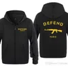 Hoodies à glissière Men défendent Paris Ak47 Print Mens Hoodie Hip Hop Fleep Full Full Sweack M mantershirt de mode pour les hommes 2178656