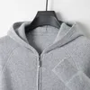 2023 Wholesale Italy Design Custom Sweater Top 100% Mongolian Pure Cashmere Knit Cardigan Zip Hoodie for Men