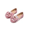 Sweet Girls Bögen flache Schuhe Kinder Buchstaben elastischer weicher Böden Satin Prinzessin Schuhe Kinder Party Ballet Dance Schuhe Z7651