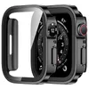 Glas+Hülle für Apple Watch 9 8 7 6 5 4 SE 45 mm 41 mm 44 mm 40 mm 40 mm gerade Kantenbildschirmschutzhülle IWatch -Serie Ultra 49mm