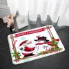 Bath Mats Christmas Kitchen Mat Rural Garden Snow Scenery Snowman For Kid Year Home Room Decor Non-slip Floor Rugs Doormat Carpet