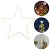 Decoratieve bloemen Star Draad krans vorm metalen frame pentagram -vormige macrame maken ringen voor kerstthanksgiving vakantiejaar